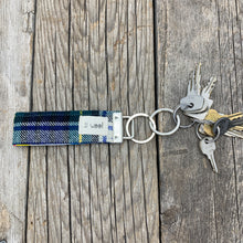 Load image into Gallery viewer, Woolly Key Ring - Blue &amp; Green Tartan
