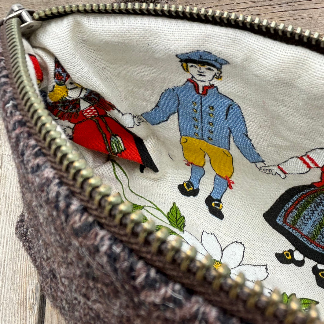 Zip Case, medium - Folk Dancers Tea Towel liner